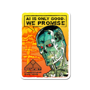 Terminator T-800 Loves AI Sticker