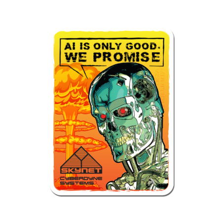 Terminator T-800 Loves AI Sticker
